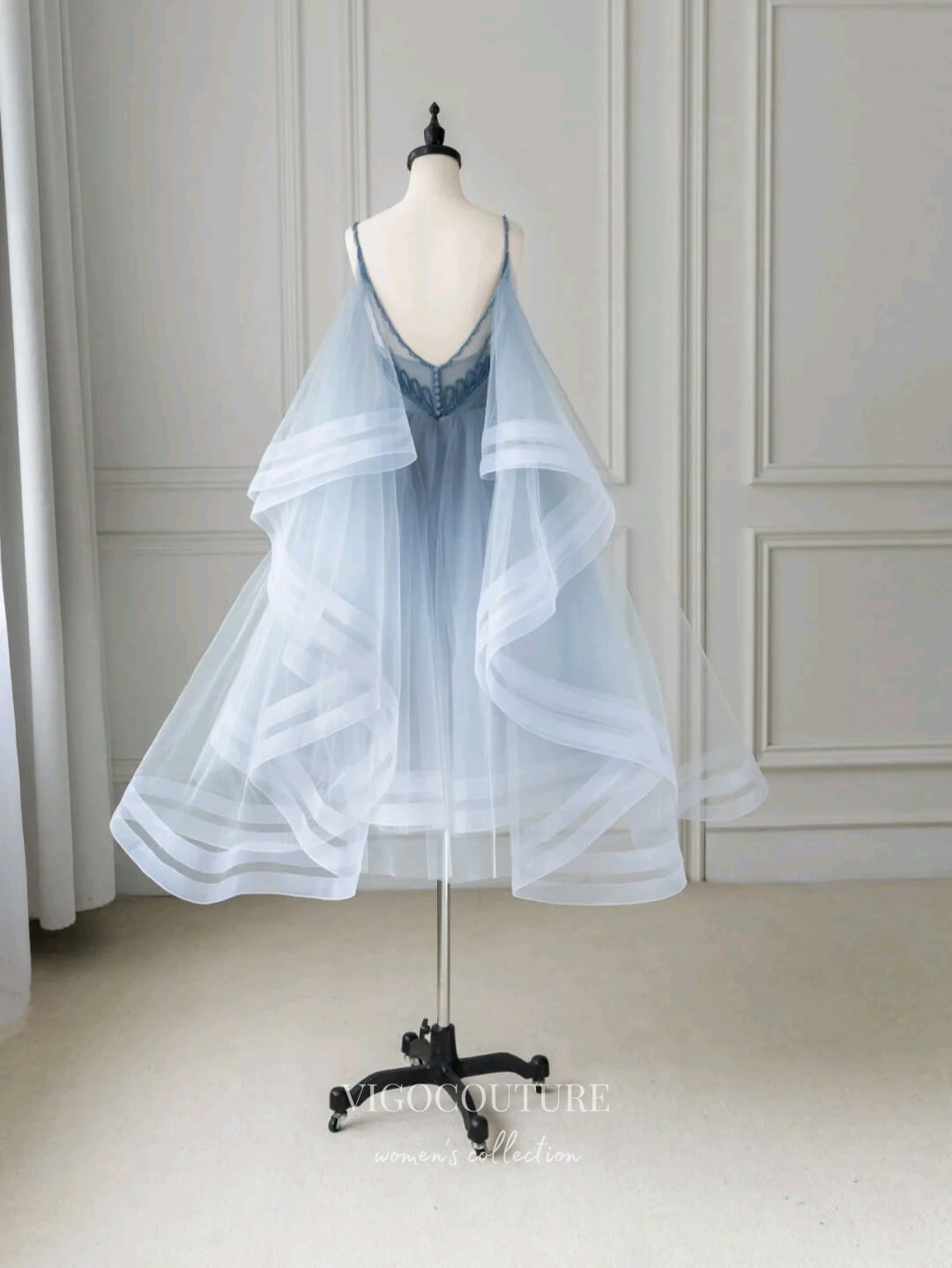 Blue Gradient Homecoming Dresses Beaded Spaghetti Strap Prom Dresses 2 vigocouture Blue Gradient Homecoming Dresses Beaded Spaghetti Strap Prom Dresses 2 vigocouture