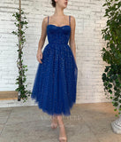 Prom Dress 2025 Blue Spaghetti Strap Maxi Dress Sparkly Prom Dress 20978-unique elegant Prom Dresses-Blue-US2-vigocouture