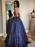 Prom Dress 2025 Blue Sparkly Lace Prom Dresses Halter Neck Evening Dress 20854-unique elegant Prom Dresses-Blue-US2-vigocouture