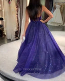 Prom Dress 2025 Blue Sparkly Tulle Prom Dresses Spaghetti Strap A-Line Evening Dress 21723-unique elegant Prom Dresses-Blue-US2-vigocouture