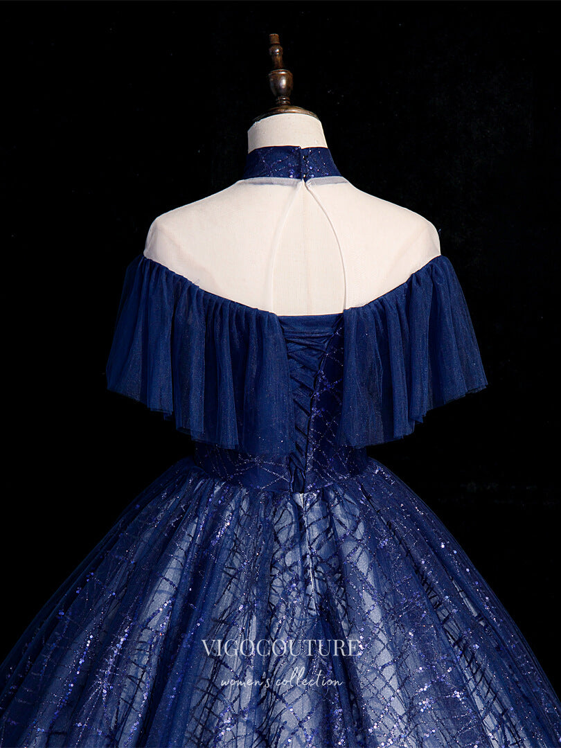 Blue Sparkly Tulle Quinceanera Dresses Lace Applique Princess Dresses 21416 Blue / 24W Blue Sparkly Tulle Quinceanera Dresses Lace Applique Princess Dresses 21416 Blue / 24W