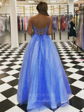 Prom Dress 2025 Blue Sparkly Tulle Spaghetti Strap Prom Dress 20995-unique elegant Prom Dresses-Blue-US2-vigocouture