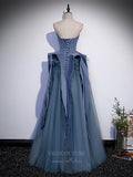 Prom Dress 2025 Blue Strapless Sparkly Tulle Prom Dress 20894-unique elegant Prom Dresses-Blue-Custom Size-vigocouture