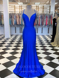 Prom Dress 2025 Blue Stretchy Satin Mermaid Prom Dress 20625-unique elegant Prom Dresses-Blue-US2-vigocouture