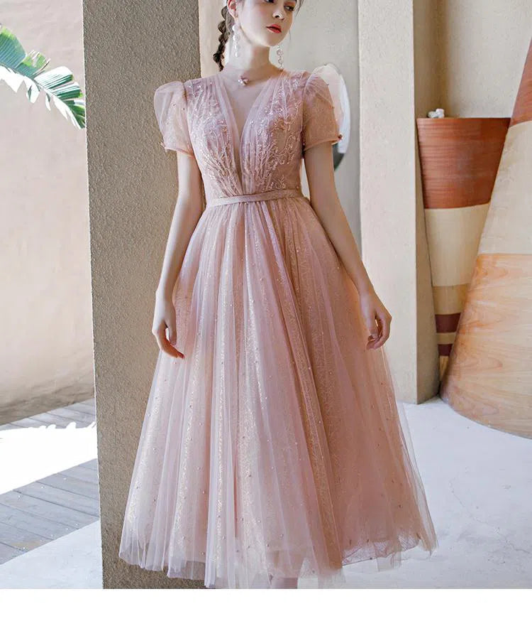 Prom Dress 2025 Blush Beaded Prom Dress 2022 High Neck Prom Gown-unique elegant Prom Dresses-Blush-US2-vigocouture