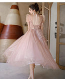 Prom Dress 2025 Blush Beaded Prom Dress 2022 High Neck Prom Gown-unique elegant Prom Dresses-Blush-US2-vigocouture