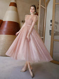 Blush Beaded Prom Dress 2022 High Neck Prom Gown