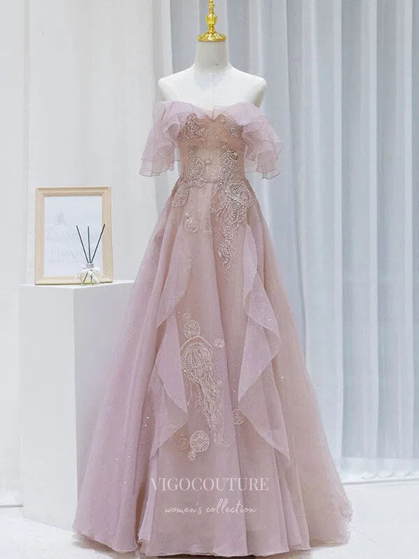 Prom Dress 2025 Blush Beaded Prom Dresses Off the Shoulder Evening Dresses 21218-unique elegant Prom Dresses-Blush-US2-vigocouture