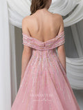 Prom Dress 2025 Blush Beaded Prom Dresses Off the Shoulder Formal Dresses 21507-unique elegant Prom Dresses-Blush-US2-vigocouture