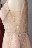 Prom Dress 2025 Blush Beaded Removable Cape Prom Dress 20753-unique elegant Prom Dresses-Blush-US2-vigocouture