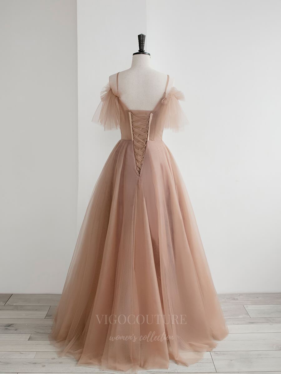 Prom Dress 2025 Blush Beaded Spaghetti Strap Prom Dress 20651-unique elegant Prom Dresses-Blush-US2-vigocouture