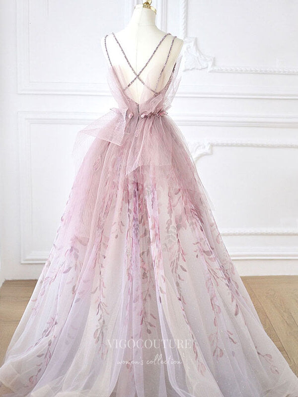 Prom Dress 2025 Blush Bow-Tie Prom Dresses Spaghetti Strap Floral Party Dresses 21275-unique elegant Prom Dresses-Blush-US2-vigocouture