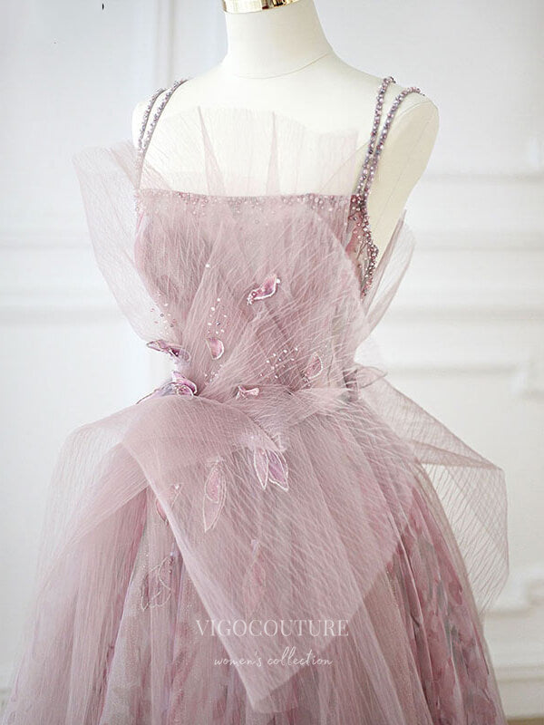 Prom Dress 2025 Blush Bow-Tie Prom Dresses Spaghetti Strap Floral Party Dresses 21275-unique elegant Prom Dresses-Blush-US2-vigocouture