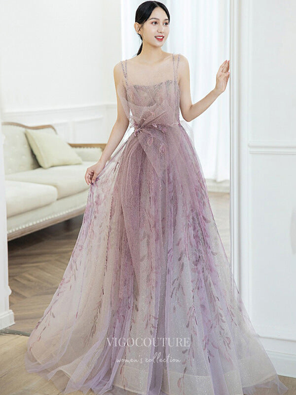 Prom Dress 2025 Blush Bow-Tie Prom Dresses Spaghetti Strap Floral Party Dresses 21275-unique elegant Prom Dresses-Blush-US2-vigocouture