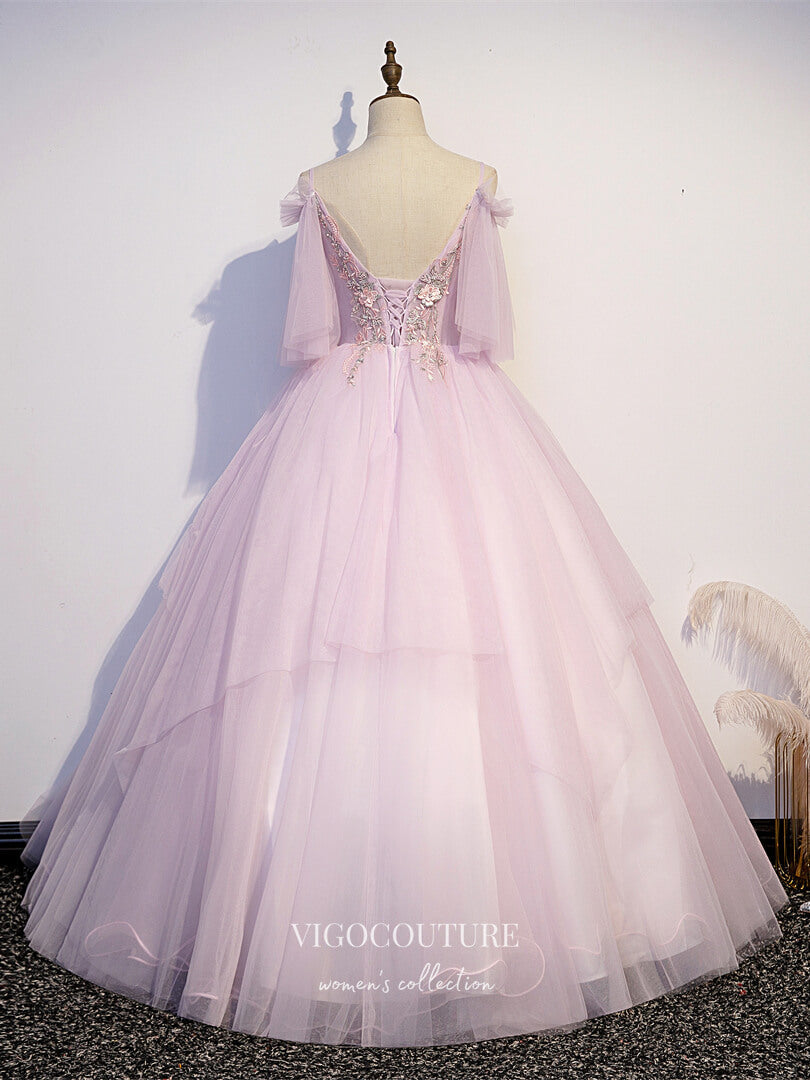 Prom Dress 2025 Blush Lace Applique Quinceanera Dresses Spaghetti Strap Sweet 16 Dresses 21433-unique elegant Prom Dresses-Blush-Custom Size-vigocouture