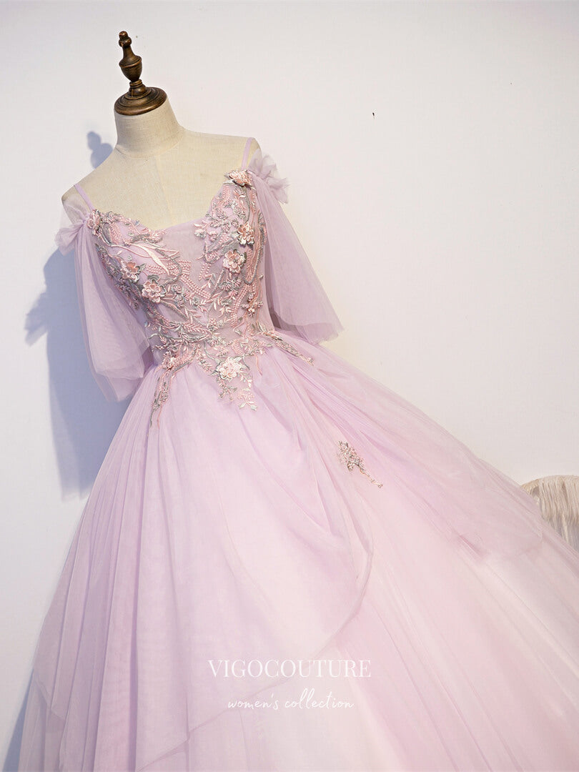 Prom Dress 2025 Blush Lace Applique Quinceanera Dresses Spaghetti Strap Sweet 16 Dresses 21433-unique elegant Prom Dresses-Blush-Custom Size-vigocouture