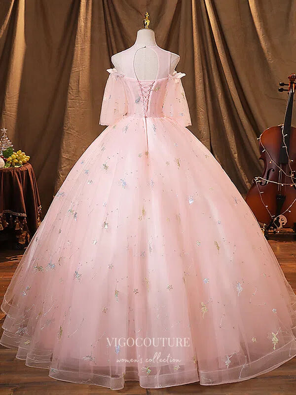 Blush Lace Applique Quinceanera Dresses Sparkly Tulle Sweet 15 Dresses 21370 Blush / Custom Size Blush Lace Applique Quinceanera Dresses Sparkly Tulle Sweet 15 Dresses 21370 Blush / Custom Size