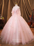 Prom Dress 2025 Blush Lace Applique Quinceanera Dresses Sparkly Tulle Sweet 15 Dresses 21370-unique elegant Prom Dresses-Blush-Custom Size-vigocouture