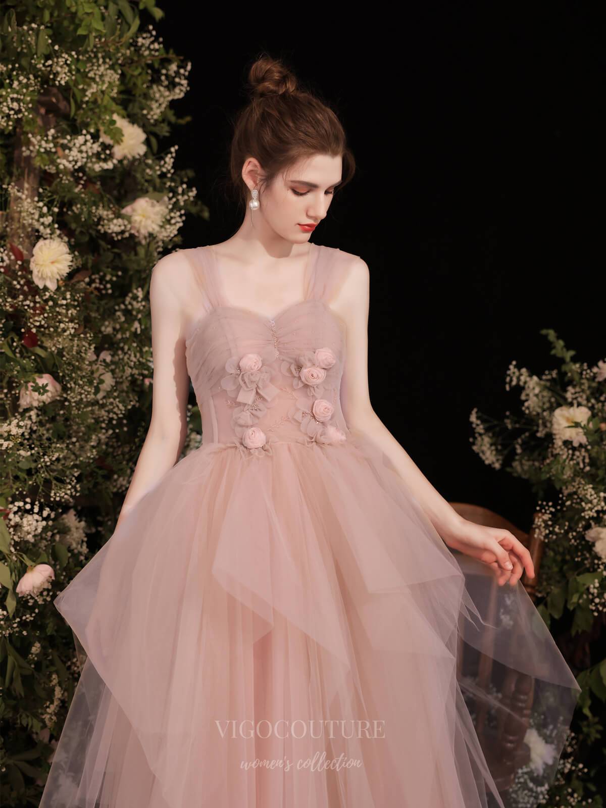 Prom Dress 2025 Blush Off the Shoulder Floral Prom Dress 20732-unique elegant Prom Dresses-Blush-US2-vigocouture