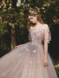 Prom Dress 2025 Blush Off the Shoulder Prom Dress 20709-unique elegant Prom Dresses-Blush-US2-vigocouture