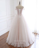 Prom Dress 2025 Blush Pink Tulle Prom Dresses Beaded A-Line Evening Dress 21817-unique elegant Prom Dresses-Blush-US2-vigocouture