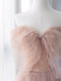 Prom Dress 2025 Blush Pleated Tulle Prom Dresses Off the Shoulder Formal Dress 22058-unique elegant Prom Dresses-Blush-US2-vigocouture