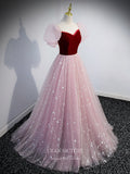 Prom Dress 2025 Blush Puffed Sleeve Prom Dress Sparkly Tulle Formal Dresses 21334-unique elegant Prom Dresses-Blush-US2-vigocouture