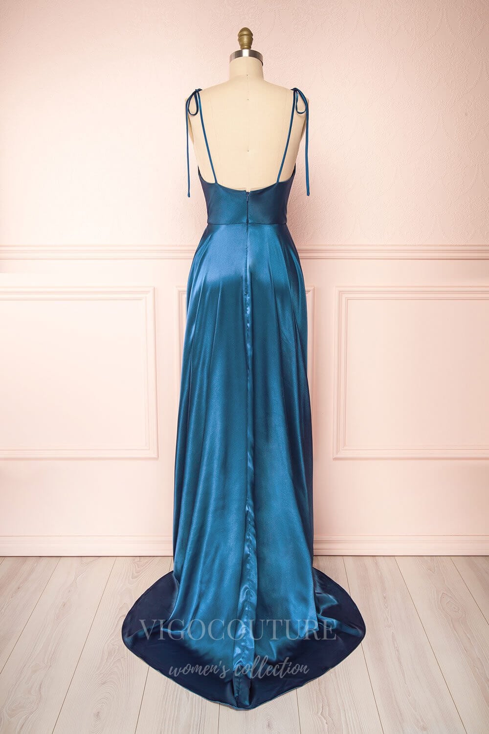 Blush Spaghetti Strap Prom Dress 20575 vigocouture Blush Spaghetti Strap Prom Dress 20575 vigocouture