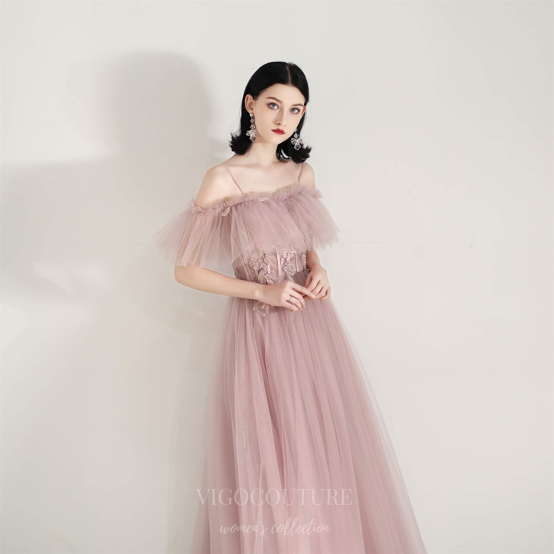 Prom Dress 2025 Blush Spaghetti Strap Prom Dress 20699-unique elegant Prom Dresses-Blush-US2-vigocouture