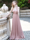 Blush Sparkly Lace A-Line Prom Dress 20793