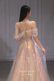 Prom Dress 2025 Blush Sparkly Tulle Prom Dress Sequin Off the Shoulder Formal Dresses 21658-unique elegant Prom Dresses-Blush-US2-vigocouture