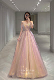 Prom Dress 2025 Blush Sparkly Tulle Prom Dress Sequin Off the Shoulder Formal Dresses 21658-unique elegant Prom Dresses-Blush-US2-vigocouture