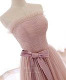 Prom Dress 2025 Blush Strapless A-Line Tulle Prom Dress 20914-unique elegant Prom Dresses-Blush-Custom Size-vigocouture