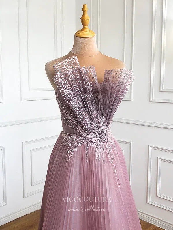 Prom Dress 2025 Blush Strapless Prom Dresses Beaded Evening Dresses 21249-unique elegant Prom Dresses-Blush-US2-vigocouture