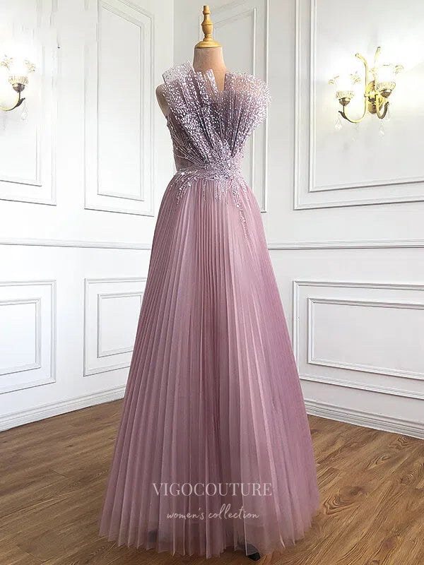 Prom Dress 2025 Blush Strapless Prom Dresses Beaded Evening Dresses 21249-unique elegant Prom Dresses-Blush-US2-vigocouture