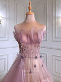 Prom Dress 2025 Blush Strapless Prom Dresses Beaded Floral Evening Dresses 21247-unique elegant Prom Dresses-Blush-US2-vigocouture