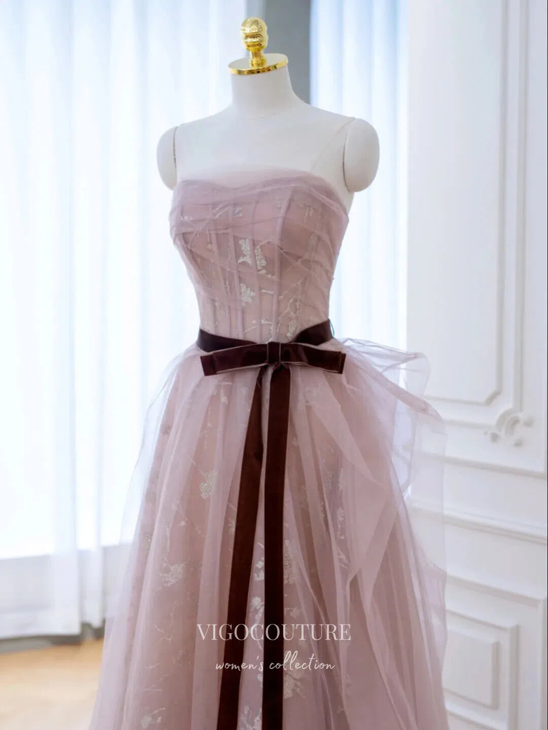 Prom Dress 2025 Blush Strapless Prom Dresses Tulle Formal Dresses 21172-unique elegant Prom Dresses-Blush-Custom Size-vigocouture