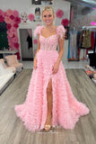 Prom Dress 2025 Blush Tiered Formal Dresses Feather Prom Dresses 21604-unique elegant Prom Dresses-Blush-US2-vigocouture