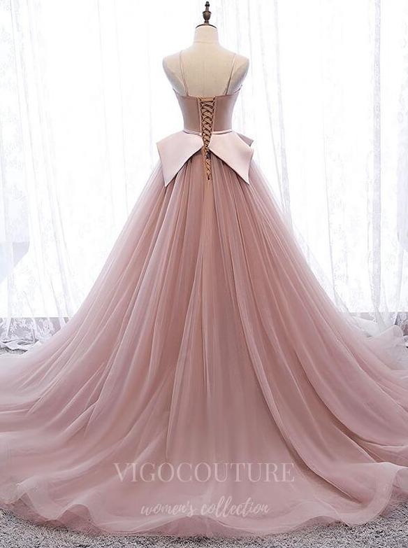 Prom Dress 2025 Blush Tiered Prom Dress 2022 Spaghetti Strap Formal Dress 20556-unique elegant Prom Dresses-Blush-US2-vigocouture