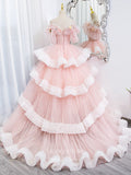 Prom Dress 2025 Blush Tiered Quinceanera Dresses Sparkly Tulle Sweet 16 Dress 21501-unique elegant Prom Dresses-Blush-US2-vigocouture