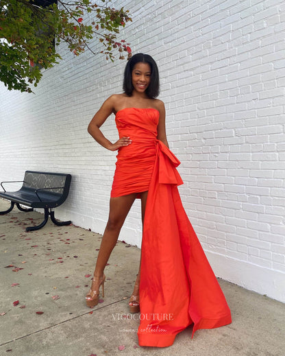 red ruched prom dress Long Red Ruched Prom Dresses Backless Side Slit Formal Dresses APD3266