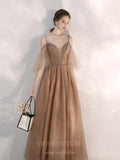 Prom Dress 2025 Brown Spaghetti Strap Prom Dress 20698-unique elegant Prom Dresses-Brown-US2-vigocouture