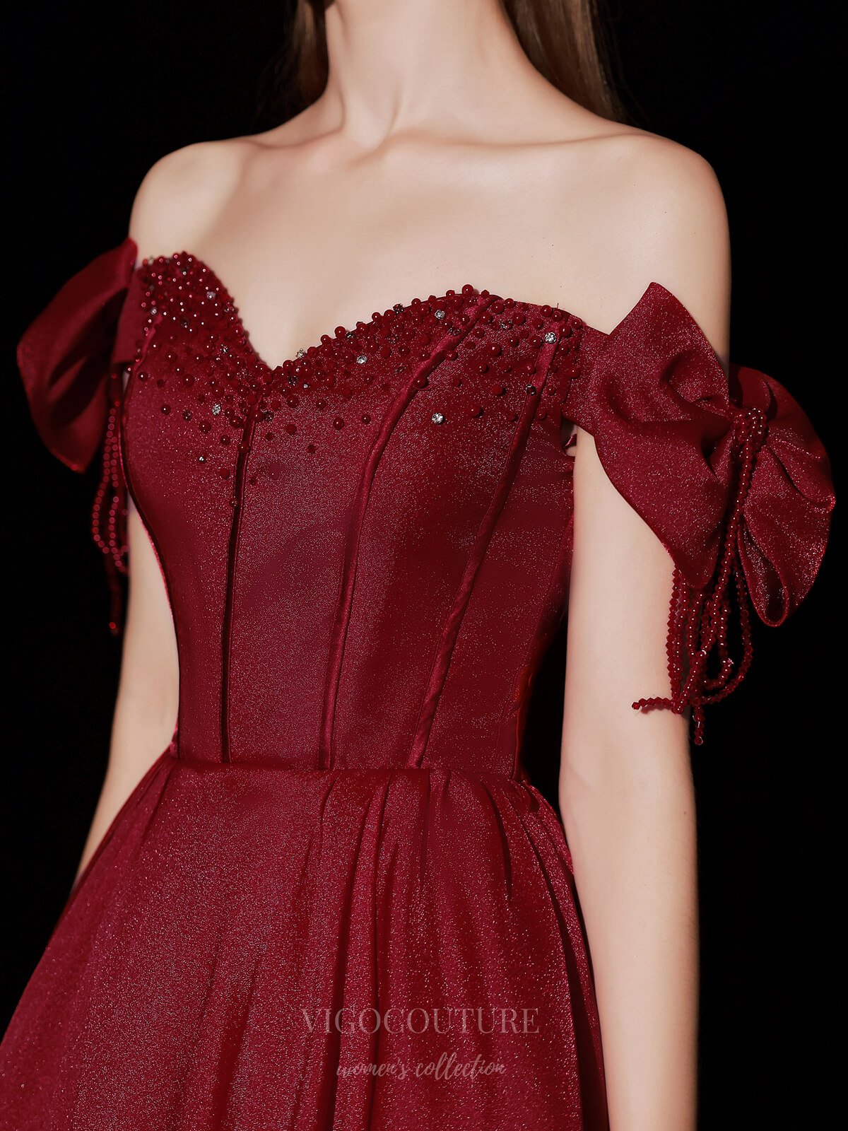 Prom Dress 2025 Burgundy Off the Shoulder Prom Dress 20736-unique elegant Prom Dresses-Burgundy-US2-vigocouture