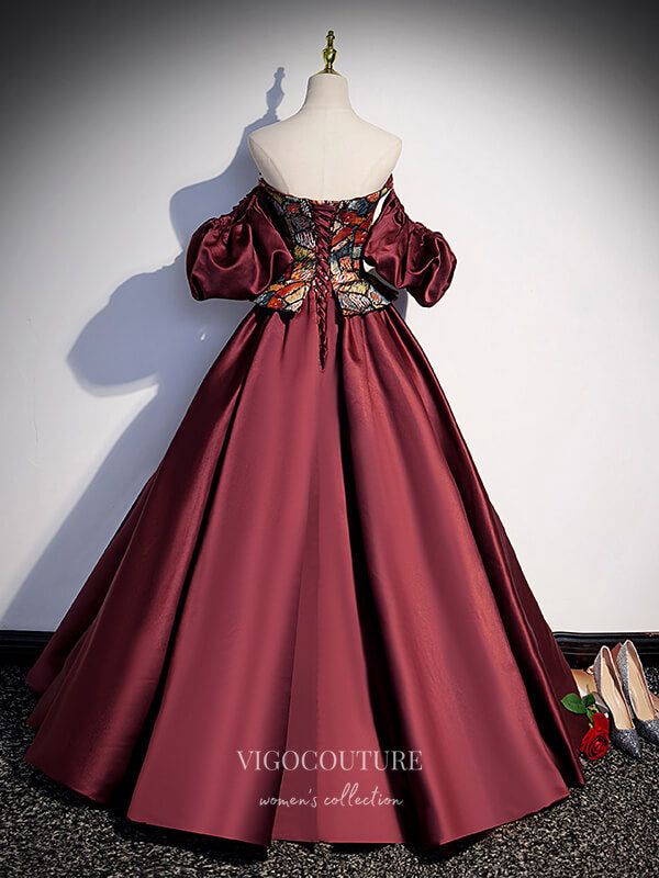 Prom Dress 2025 Burgundy Satin Prom Dresses Removable Sleeve Formal Dresses 21436-unique elegant Prom Dresses-Burgundy-US2-vigocouture