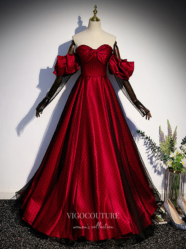 Prom Dress 2025 Burgundy Satin Prom Dresses Removable Sleeve Formal Dresses 21439-unique elegant Prom Dresses-Burgundy-US2-vigocouture