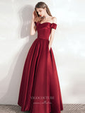 Prom Dress 2025 Burgundy Satin Prom Dresses With Pockets Off the Shoulder Evening Dress 21861-unique elegant Prom Dresses-Burgundy-US2-vigocouture