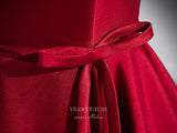 Prom Dress 2025 Burgundy Satin Puffed Sleeve Prom Dress Beaded String Formal Dresses 21336-unique elegant Prom Dresses-Burgundy-US2-vigocouture