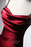 Prom Dress 2025 Burgundy Satin Sheath Prom Dress with Cape Sleeve 22371-unique elegant Prom Dresses-Burgundy-Custom Size-vigocouture