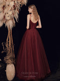 Prom Dress 2025 Burgundy Spaghetti Strap Prom Dress 20711-unique elegant Prom Dresses-Burgundy-US2-vigocouture