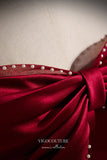 Prom Dress 2025 Burgundy Strapless Formal Dress A-Line Bow-Tie Prom Dresses 21669-unique elegant Prom Dresses-Burgundy-US2-vigocouture